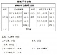 柳州驾校包过价格多少